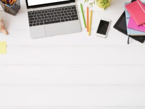 Clean office desk and workspace