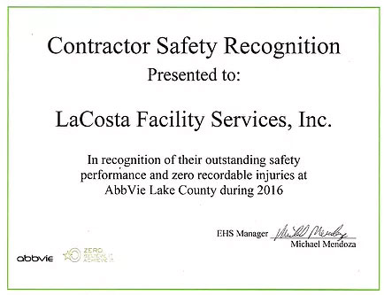 Contractor Safety Recognition