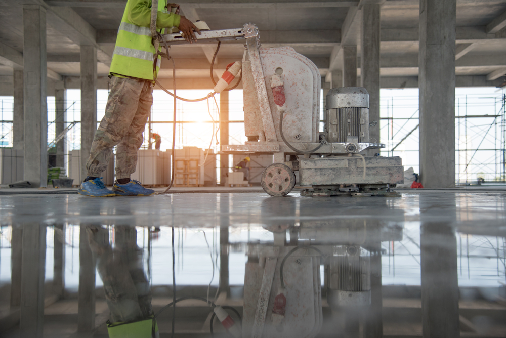 Polishing concrete floor