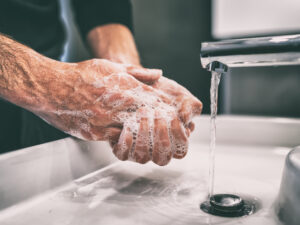 Washing hands - sanitizing hands