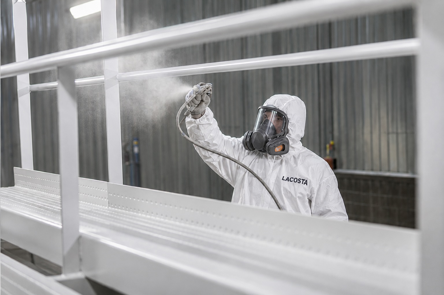 worker spray painting equipment<br />
